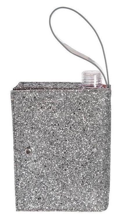 Silver Glitter Clutch Flask  16 oz Alcohol Flask Disguised as a Purse –  shopIN.nyc