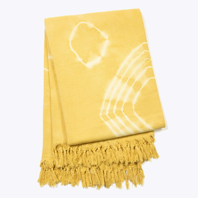 Summer House Blanket in Chartreuse Gold Shibori