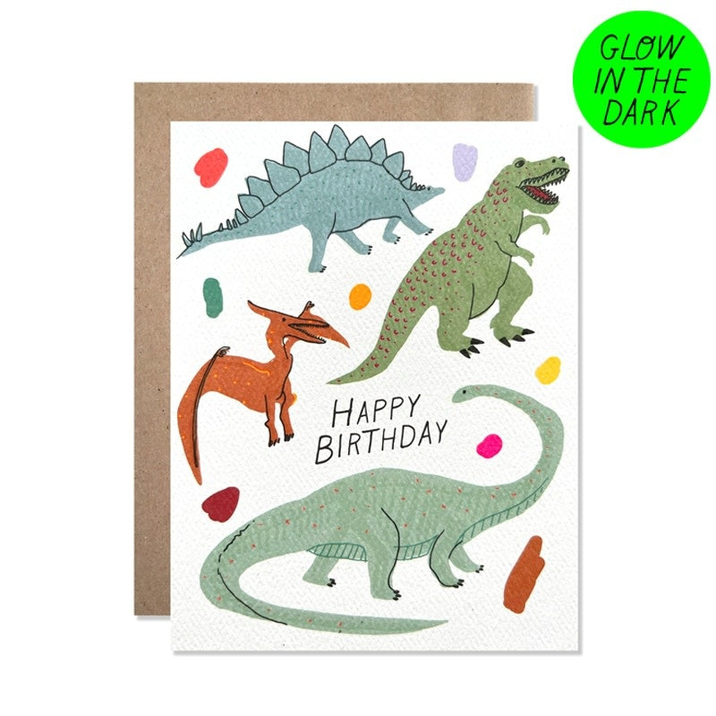 Hartland Brooklyn Happy Birthday GLOW IN THE DARK Dinosaurs
