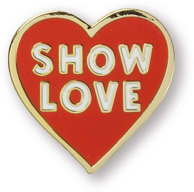 Last Call! Show Love Enamel Pin in Red and Gold