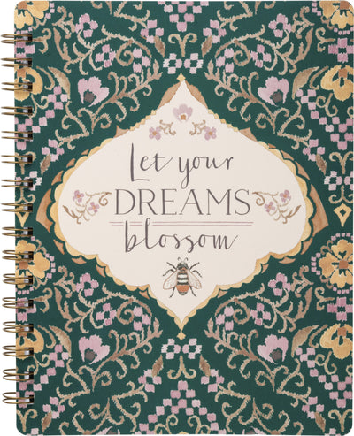 Let Your Dreams Blossom Spiral Notebook | Art on Both Sides | 9" x 7" | 120 Lined Pages