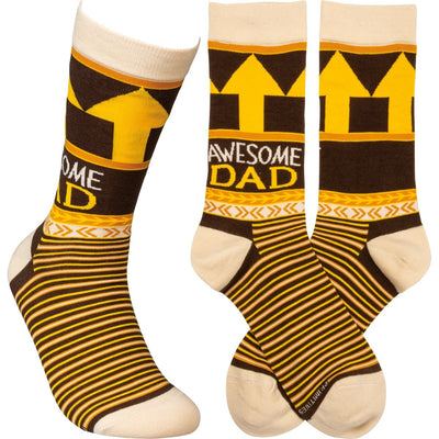 Awesome Dad Patterned Socks Funny Quirky Novelty Socks with Cool Design, Bold/Crazy/Unique Specialty Dress Socks