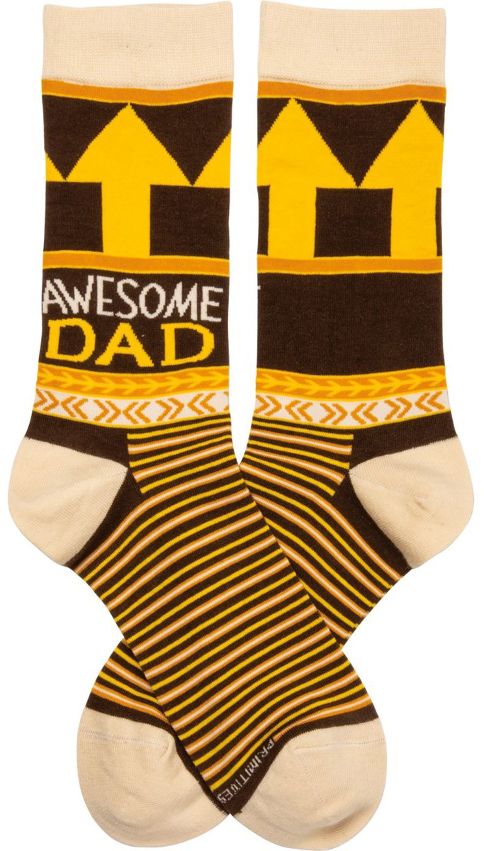 Awesome Dad Patterned Socks Funny Quirky Novelty Socks with Cool Design, Bold/Crazy/Unique Specialty Dress Socks