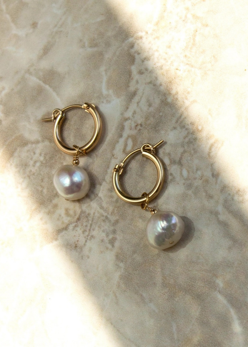 Mini baroque hoop earrings