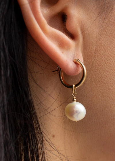 Mini baroque hoop earrings