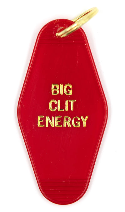 Big Clit Energy Motel Style Keychain in Red and Gold