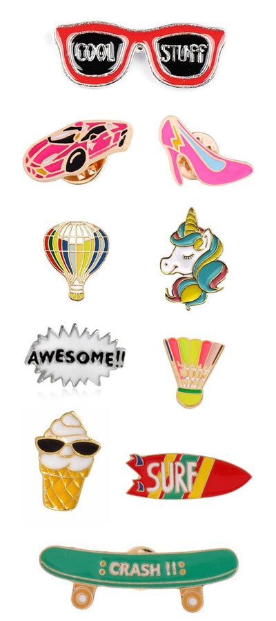 Enamel Cluster Pins - Totally '80s (15 options!)