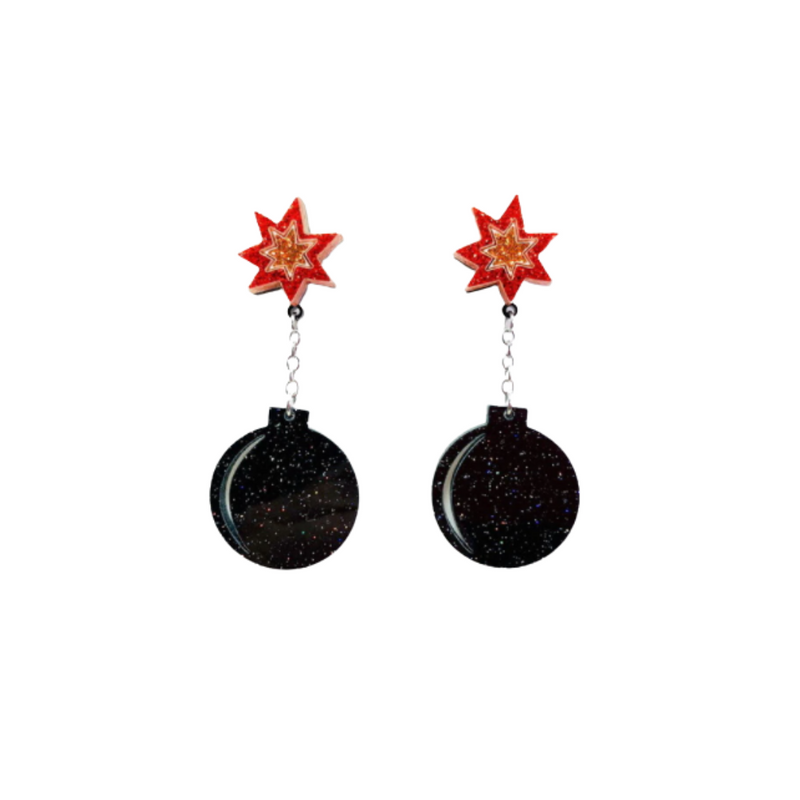 Dynamite Earrings in Sparkle Acrylic