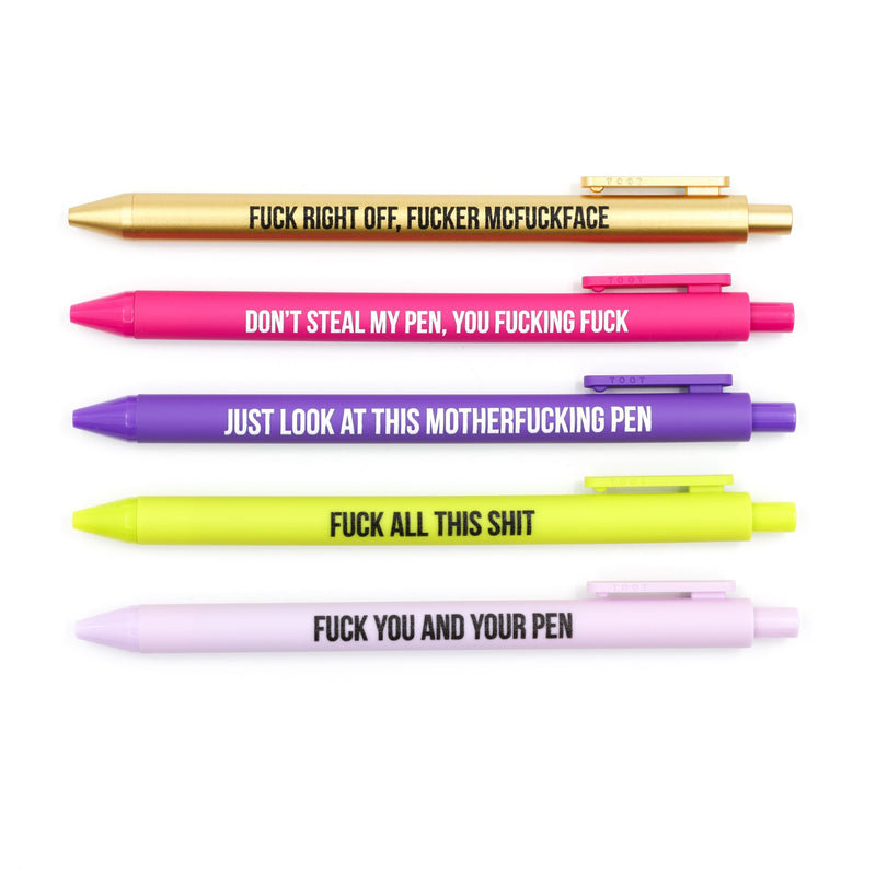 Sweary Fuck Pens Cussing Pen Gift Set - 5 Multicolored Gel Pens Rife w –  shopIN.nyc