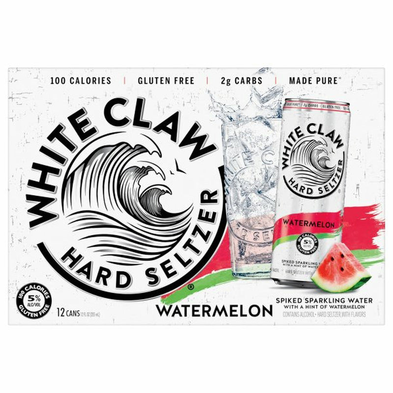 White Claw Watermelon Hard Seltzer 12pk/12oz Cans