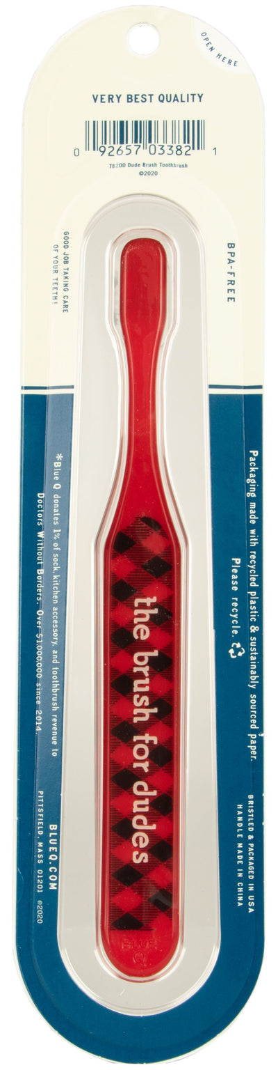 The Brush For Dudes Toothbrush | Soft BPA-Free Funny Toothbrush Packaged for Gifting | Art on Both Sides