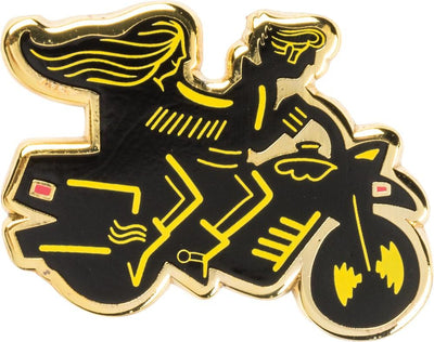 You and I Are More Than Friends, We're Like A Really Small Gang Enamel Pin in Black, Yellow and Gold