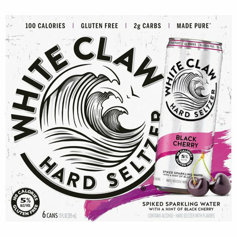 White Claw Hard Seltzer Black Cherry  6/12 oz cans