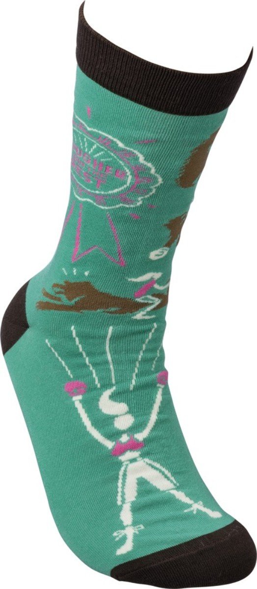 Tougher Than The Rest Black Green Funny Novelty Socks with Cool Design, Bold/Crazy/Unique/Quirky Specialty Dress Socks