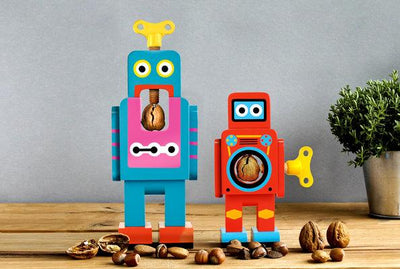Retro Wooden Robots - Red