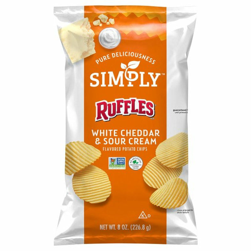 Simply Ruffles Potato Chips, Cheddar & Sour Cream Flavored