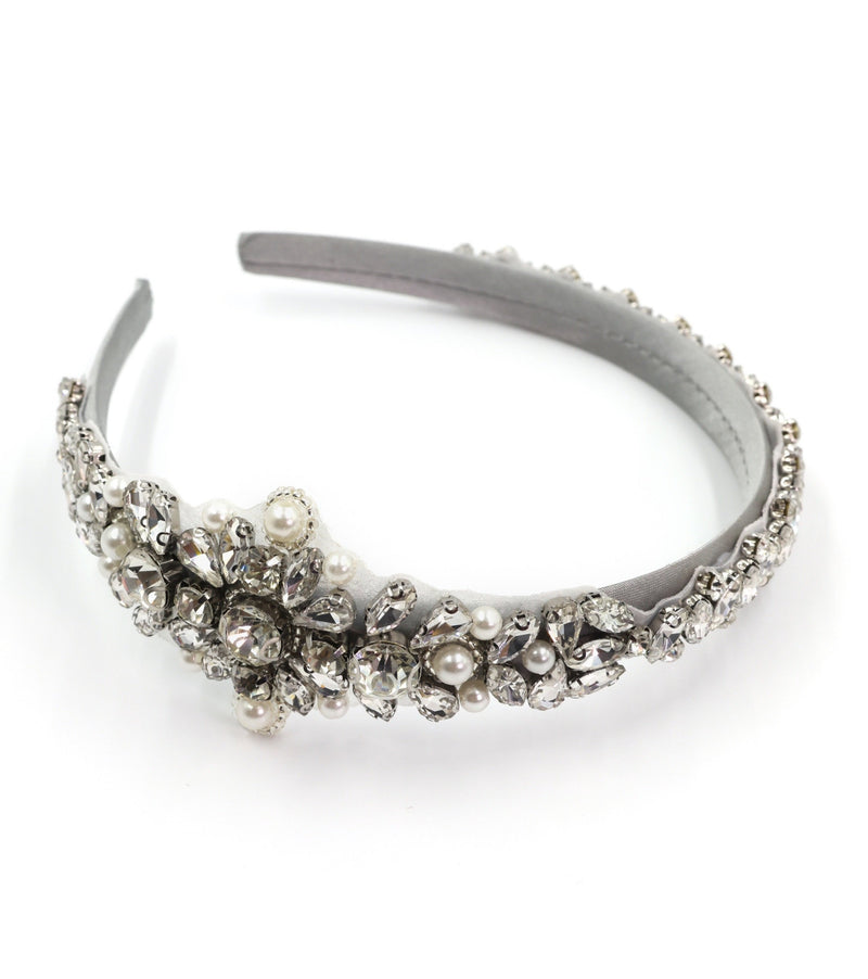 Vintage Bride Bejeweled Asymmetrical Headband Tiara