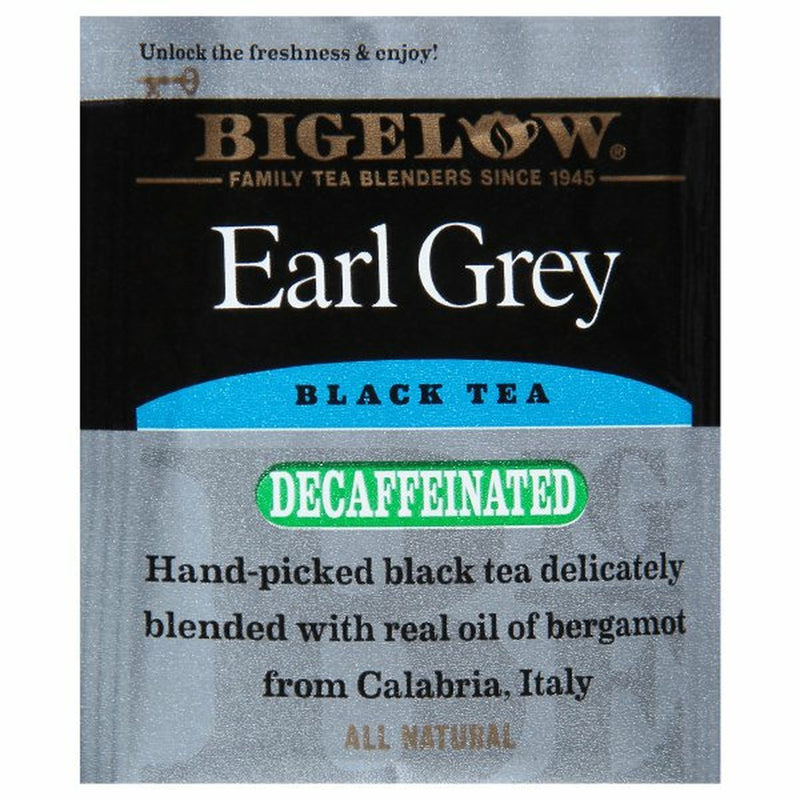 Bigelow Black Tea, Earl Grey, Decaffeinated, Tea Bag
