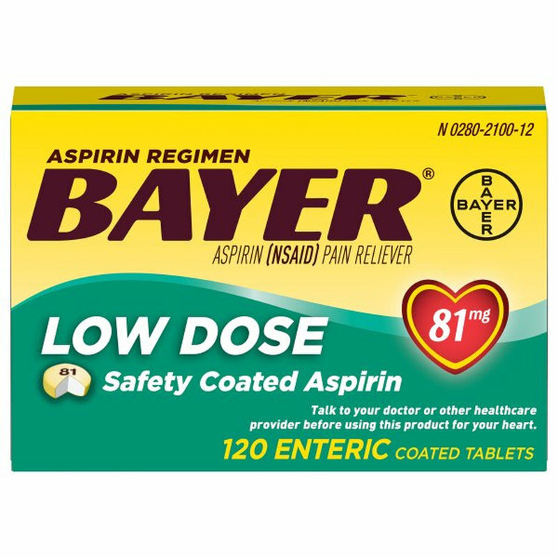 Bayer Aspirin, Low Dose, 81 mg, Coated Tablets