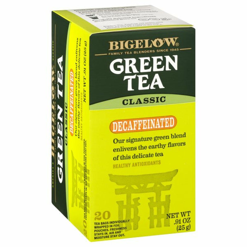 Bigelow Green Tea, Classic, Decaffeinated, Bags