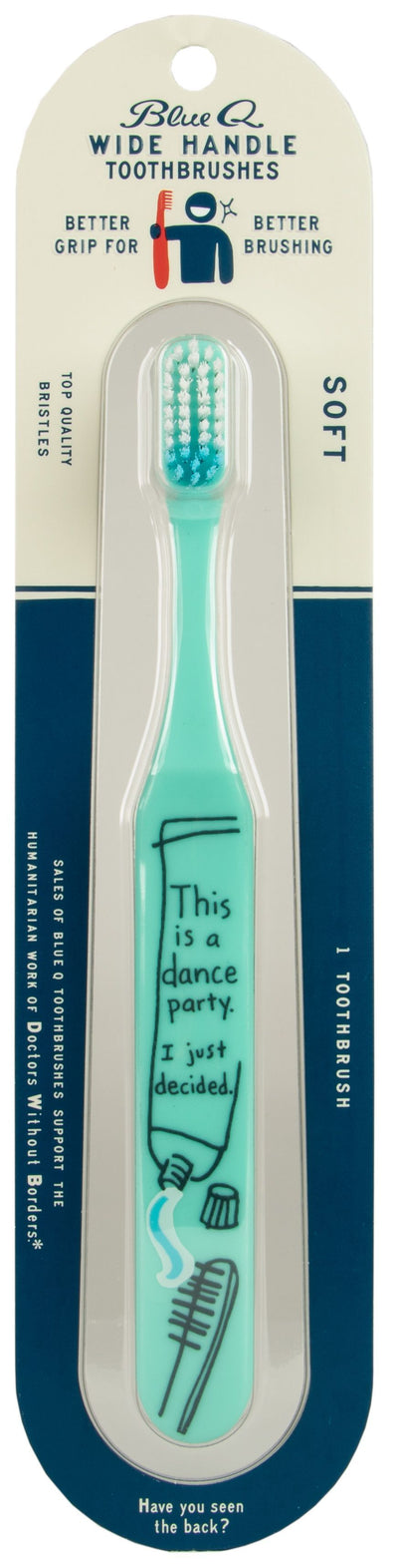 This Is A Dance Party Toothbrush | Soft BPA-Free Funny Toothbrush Packaged for Gifting | Art on Both Sides