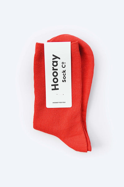 Hooray Everyday Cotton Socks - Scarlet