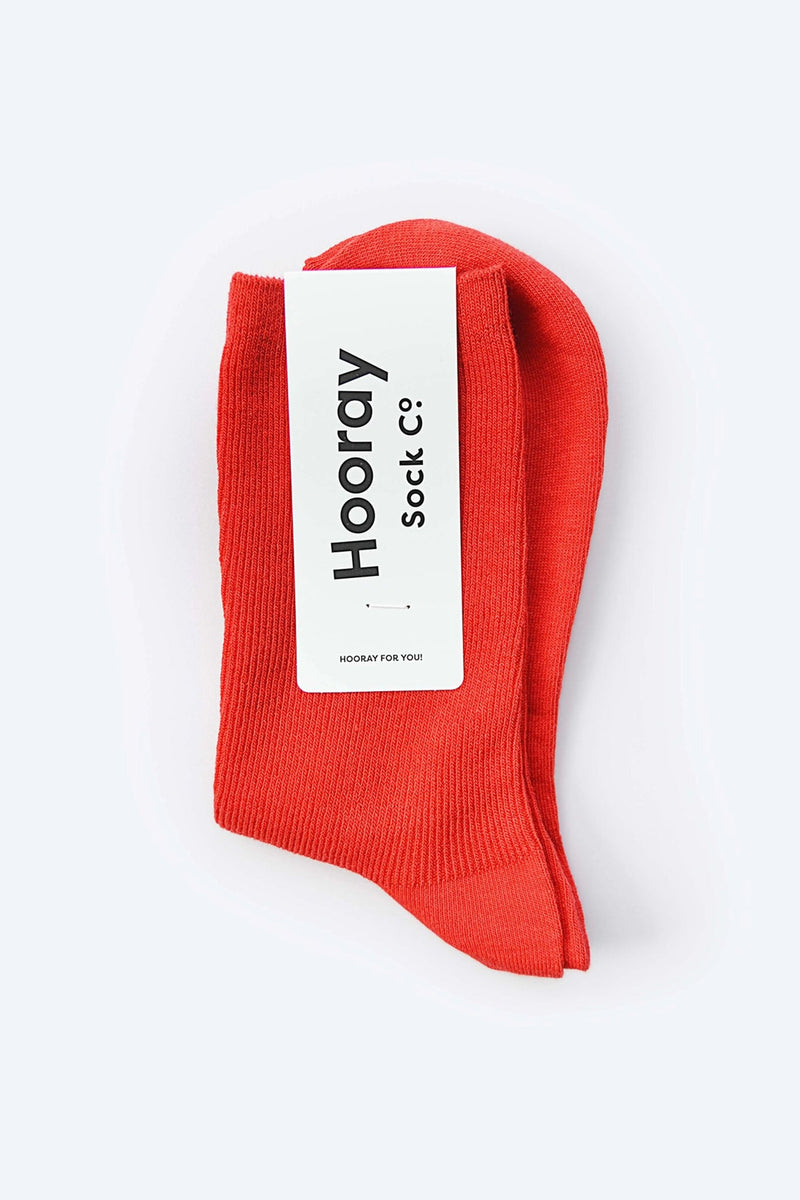 Hooray Everyday Cotton Socks - Scarlet