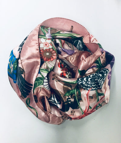 Fantastic Beasts Floral Faux Silk Scarf in Blush Pink
