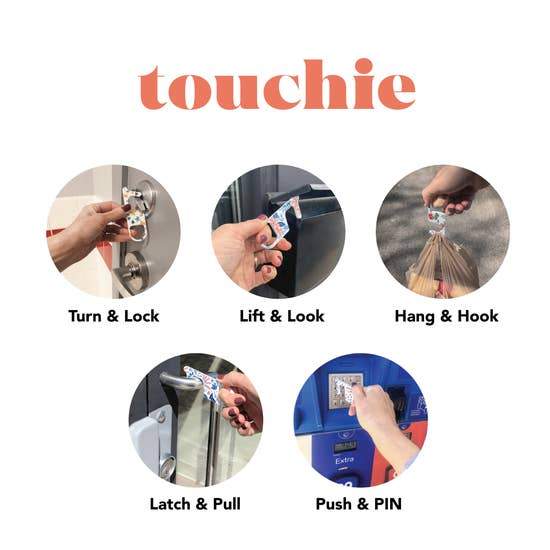 Rainbow Touchie No Contact Tool | Add to Keyring | Reduce Contact with Contact Points and Shared Surfaces