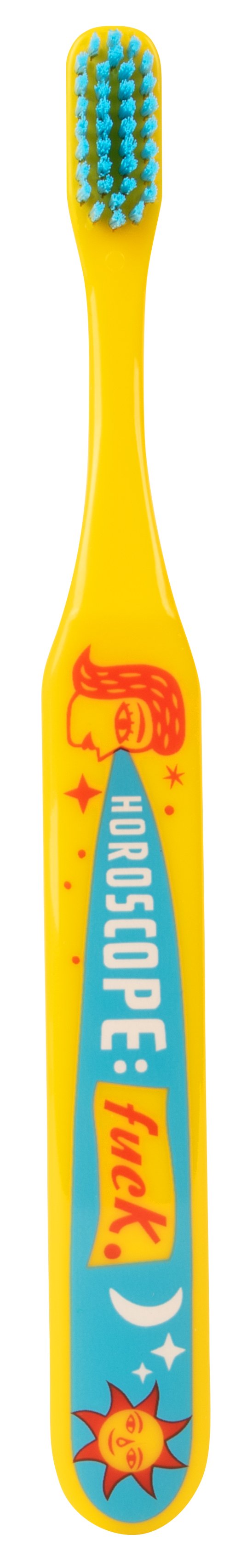 "Horoscope: Fuck." Toothbrush | Soft BPA-Free Funny Toothbrush Packaged for Gifting | Art on Both Sides