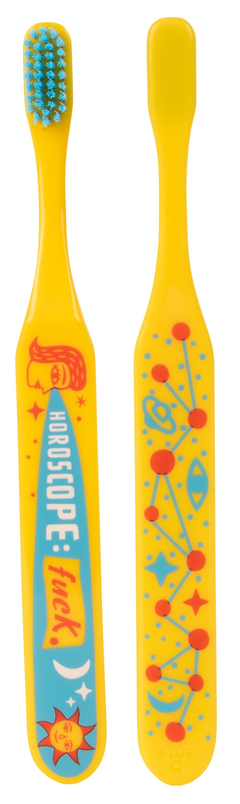 "Horoscope: Fuck." Toothbrush | Soft BPA-Free Funny Toothbrush Packaged for Gifting | Art on Both Sides