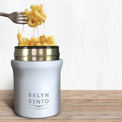 Bklyn Bento Medium Insulated Food Jar with Bamboo Spoon in Snow Crystal