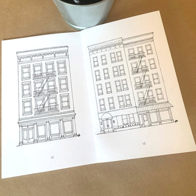 The Coloring Book - Brooklyn Brownstones & More (with Colored Pencils)