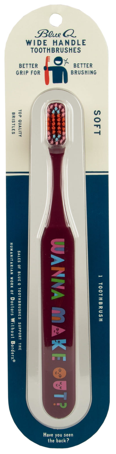 Wanna Make Out Toothbrush | Soft BPA-Free Funny Toothbrush Packaged for Gifting | Art on Both Sides