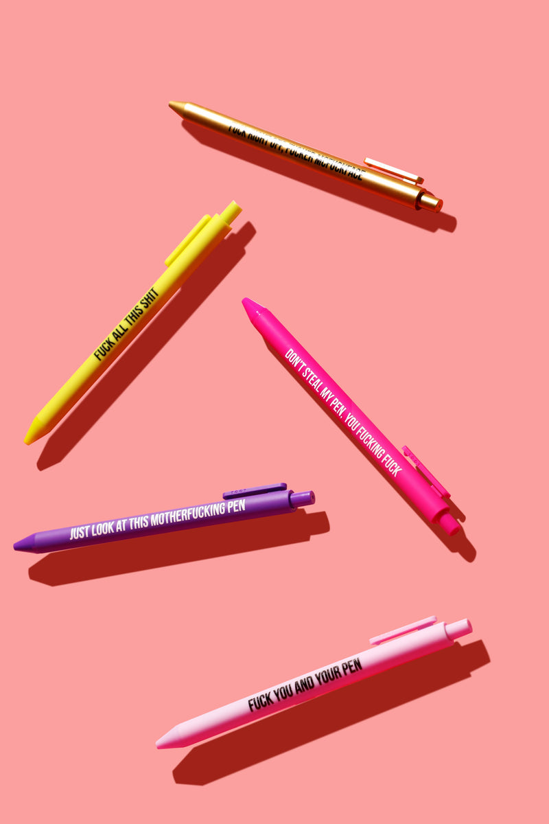 Sweary Fuck Pens Cussing Pen Gift Set - 5 Multicolored Gel Pens Rife w –  shopIN.nyc