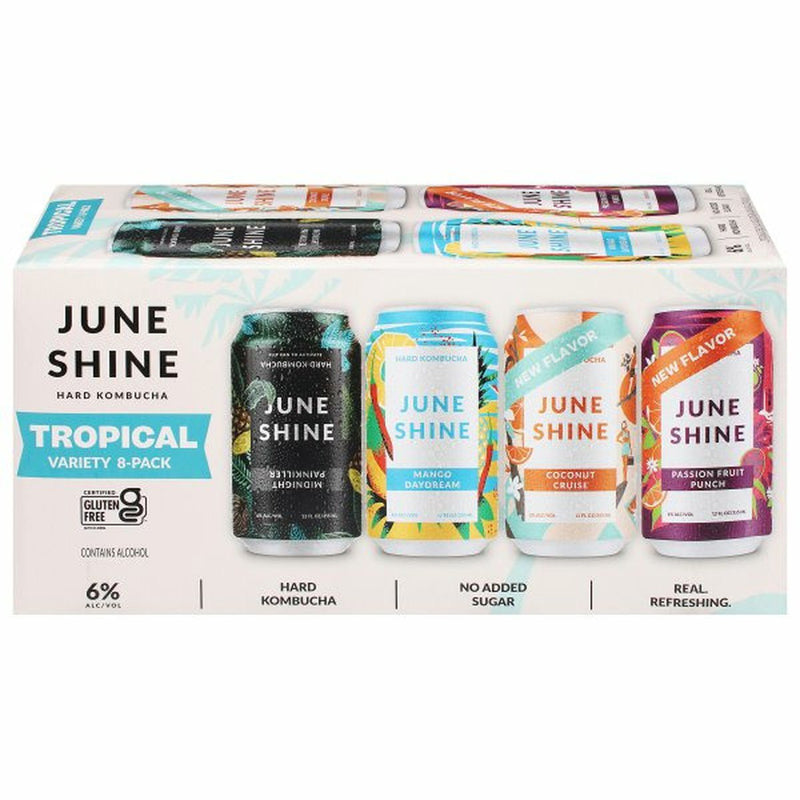 June Shine Hard Kombucha, Gluten Free, Variety 8/12oz cans