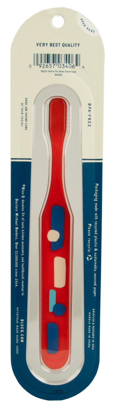 You're So Smart Toothbrush | Soft BPA-Free Funny Toothbrush Packaged for Gifting | Art on Both Sides