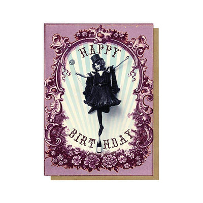 Top Hat Birthday Greeting Card | Screen Printed with Fine Glitter Details