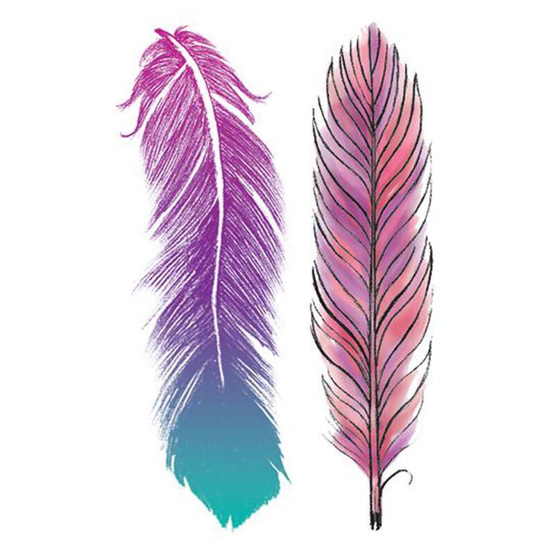 Watercolor Feathers Temporary Tattoo Set of 2