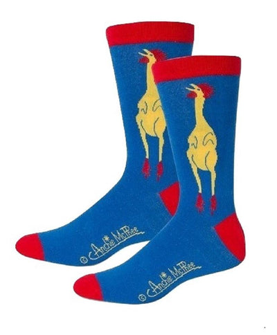 Rubber Chicken Men's Socks in Blue and Red