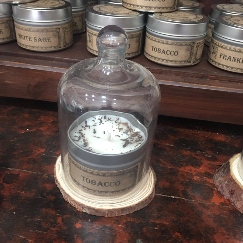 Tobacco Candle in Cloche Bell Jar