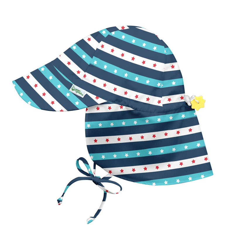 Flap Sun Protection Hat - Navy Stars and Stripes, 2T - 4T