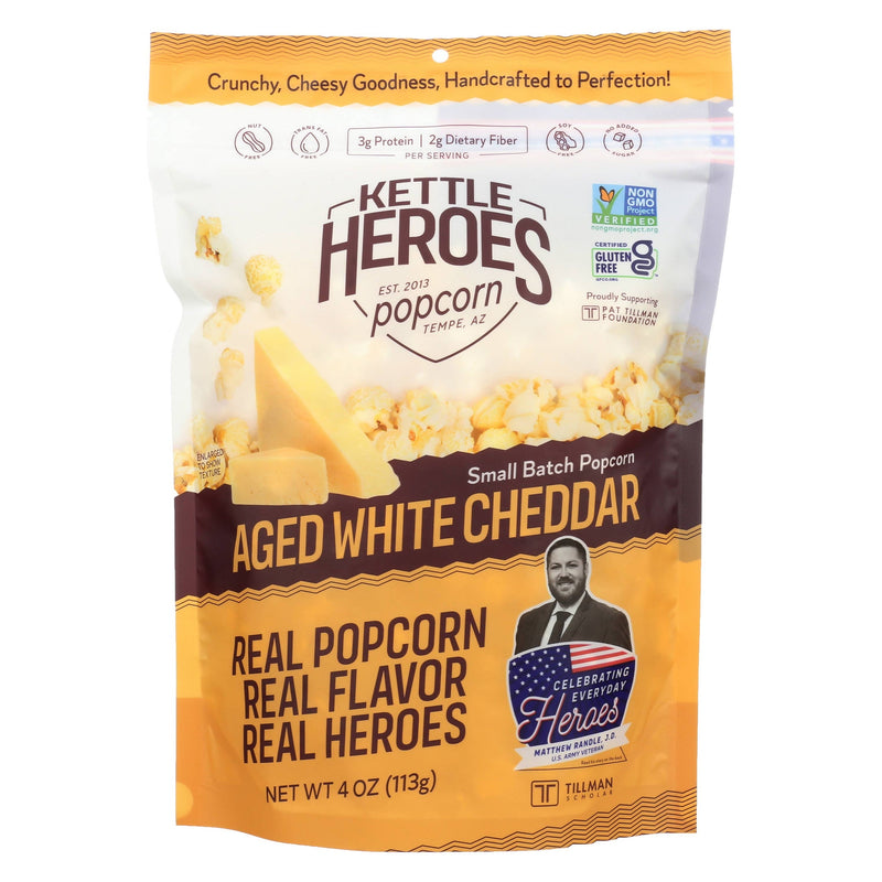 Kettle Heroes, Aged White Cheddar Kettle Corn, 4oz