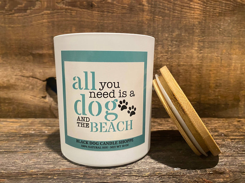 All You Need is a Dog and the Beach Candle