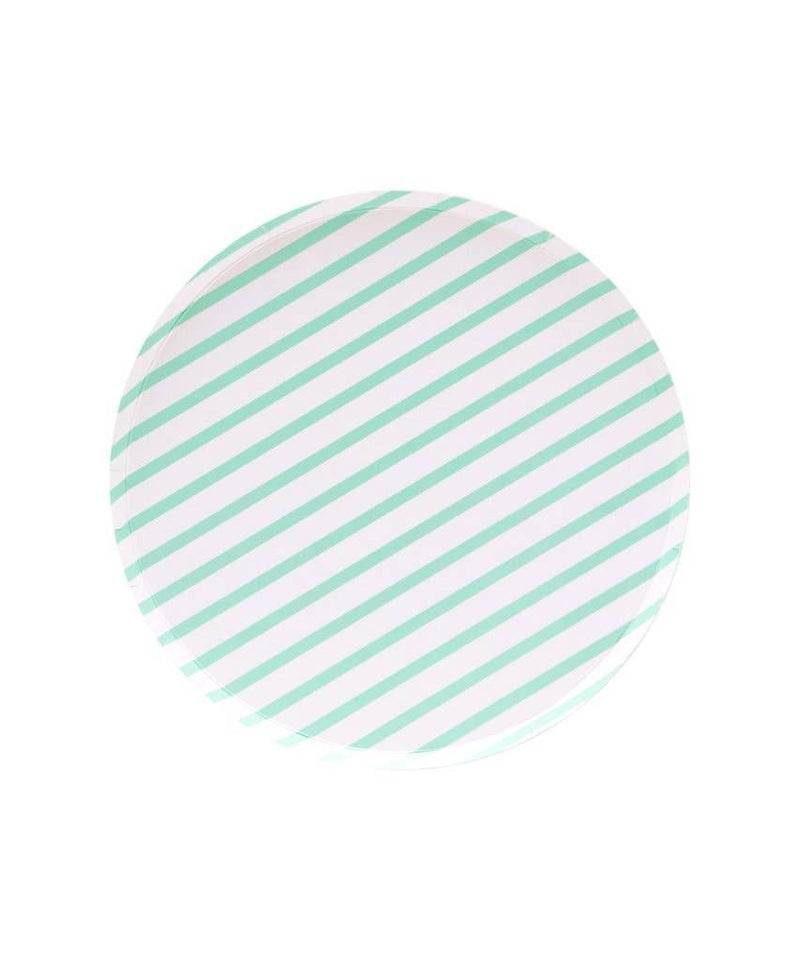 Blue Striped Party Plates, 8 Pack