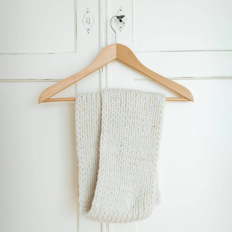 Vale Scarf Knitting Kit, Ivory White
