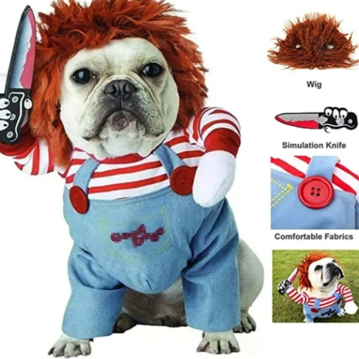 Halloween Dog Deadly Doll  Pet Costume, Small