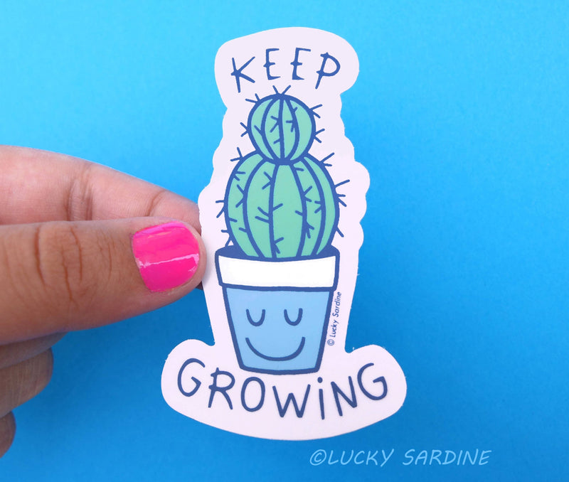 Keep Growing, Succulent Cactus Vinyl Sticker
