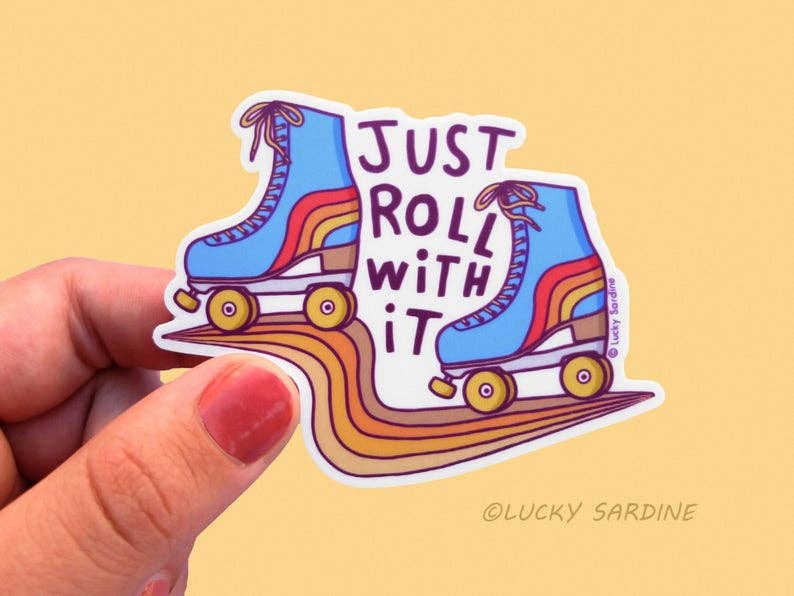 Just Roll With It, Roller Skate Vinyl Sticker