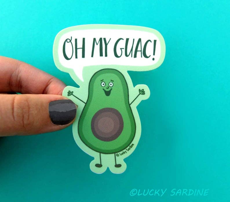 Avocado Oh My Guac Funny OMG Vinyl Sticker